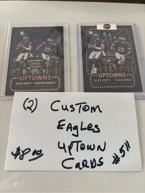 Custom Eagles Uptowns Trading Cards - Black - Set of 2